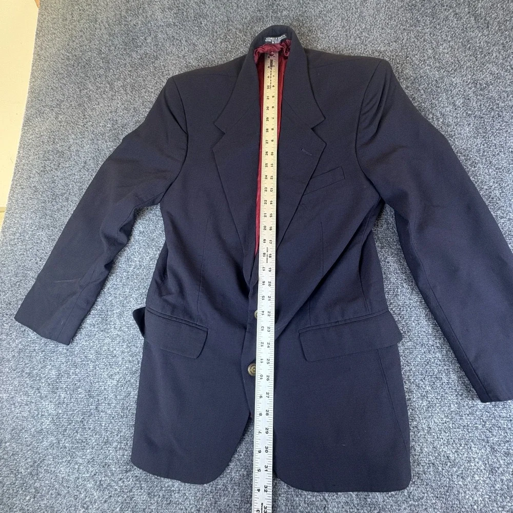 Fairfax Blazer Jacket Mens 38R Navy Blue Notch Lapel Single Breasted Formal
